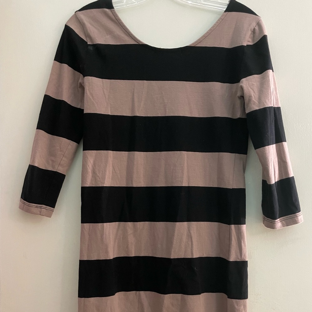 Forever 21 tan and black striped dress size Medium